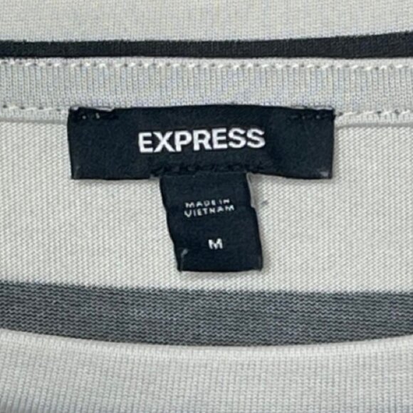 EXPRESS | Navy Blue & White Boxy Striped Short Sleeve Tee | Size M - Picture 7 of 11